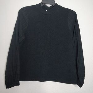 Madewell Women's Black Balloon Sleeves High Neck Sz L